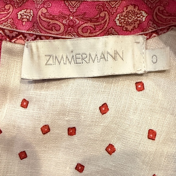 Zimmermann White Dress with Pink Paisley Print - Picture 3 of 3